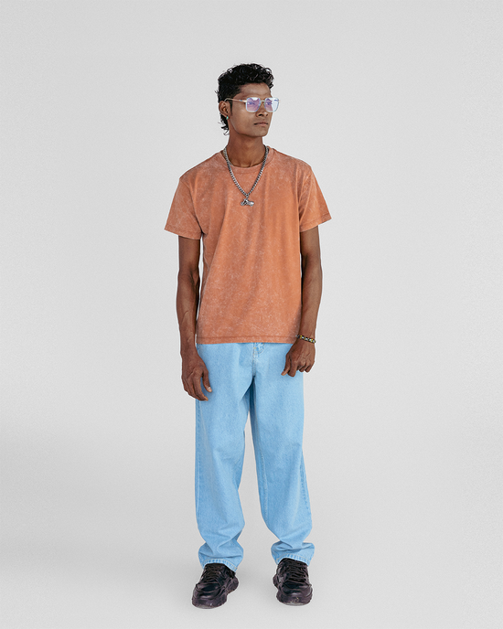 Regular Fit Acid Wash Tee - Fabric Pure Cotton