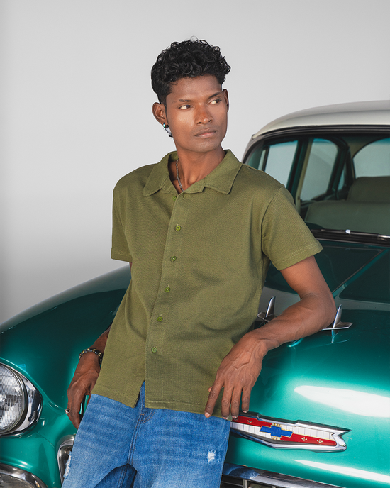 Olive Green Vogue Interlock Polo Shirt