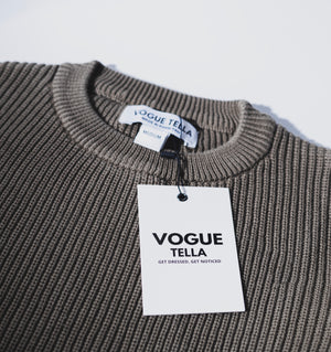 VOGUE MEN'S CREWNECK PULLOVER SWEATER LONG SLEEVE OLIVE