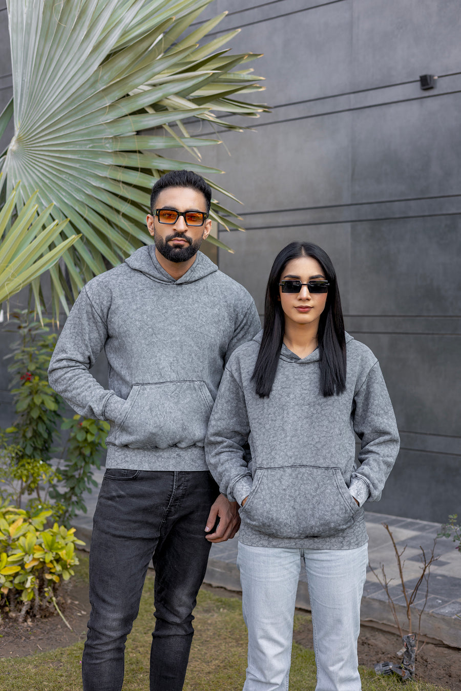 Men And Women Pullover Acid Wash Hoodie