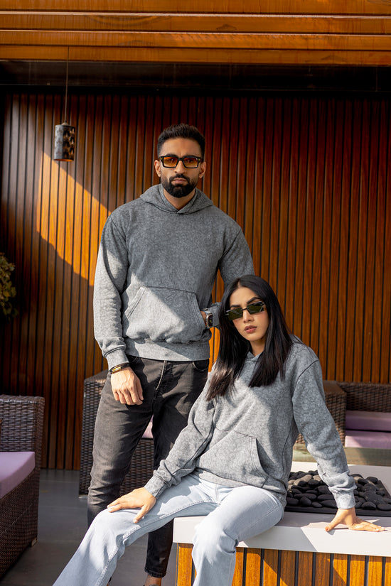 Men And Women Pullover Acid Wash Hoodie