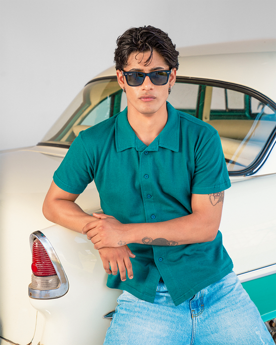 Deep Aqua Vogue Interlock Polo Shirt