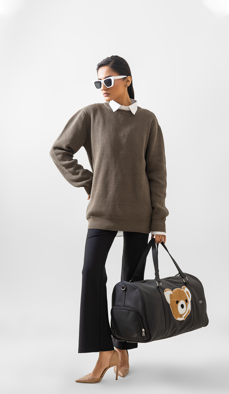 VOGUE MEN'S CREWNECK PULLOVER SWEATER LONG SLEEVE OLIVE
