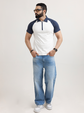 Men Solid Patchwork Polo Shirt